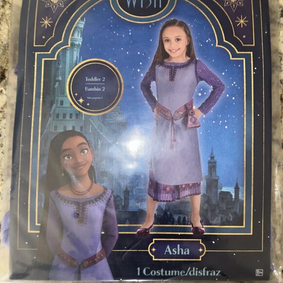 Disney Wish ASHA Toddler Size 2T Halloween Dress Up Costume Girl 2 Piece NEW - Picture 1 of 3
